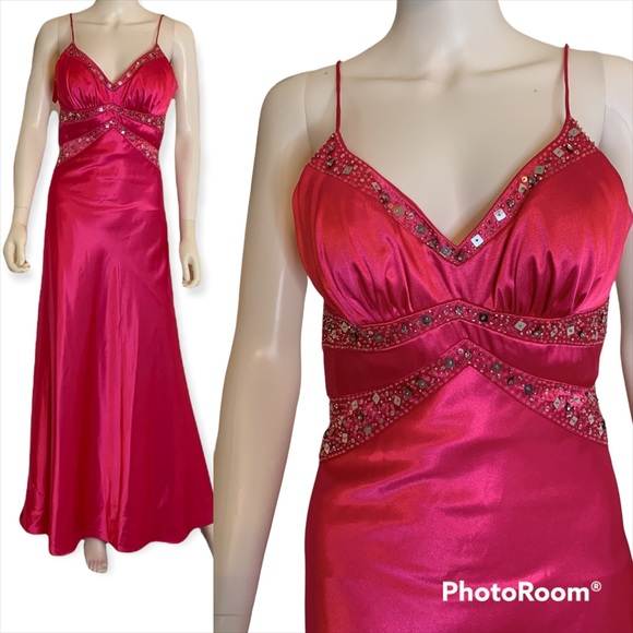 Dave & Johnny Dresses & Skirts - Vintage Dave & Johnny Hot Pink Formal Prom Dress Size 1/2